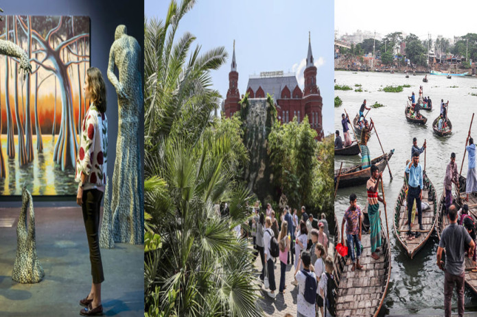 Shveytsariyaning Bazel shahrida zamonaviy san'at yarmarkasi, Moskvadagi landshaft dizayni festivali, Dakkadagi qayiq harakati. Kun suratlari