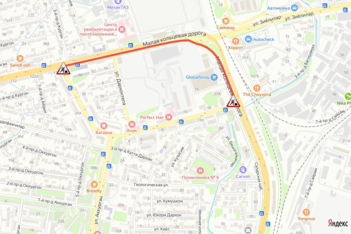 Toshkentdagi ko'chalarning birida 2 kunga transport vositalari harakati cheklandi