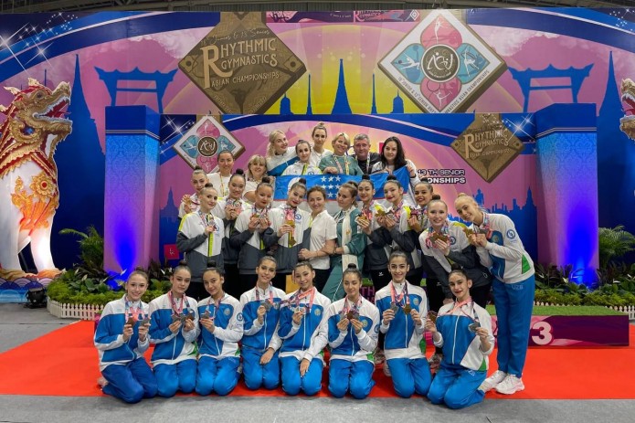 В копилке сборной Узбекистана по художественной гимнастике 17 медалей с ЧА в Таиланде