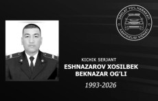 Marhum kichik serjant Xosilbek Eshnazarov “Jasorat” medali bilan mukofotlandi